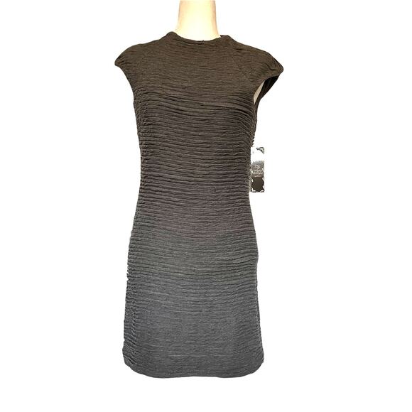 Suzi Chin Maggy Boutique Pleated Bodycon Sz 4 Cocktail Workwear Capsule Minimal - Picture 13 of 13